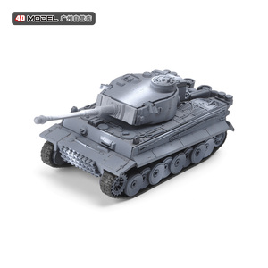 正版4D拼装1/72二战德国坦克模型全系列虎式军事立体积木拼插玩具