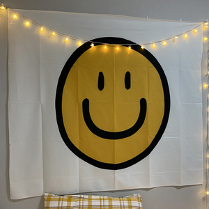 ins笑脸挂布宿舍卧室客厅墙壁装饰挂毯背景布北欧房屋布置免打孔