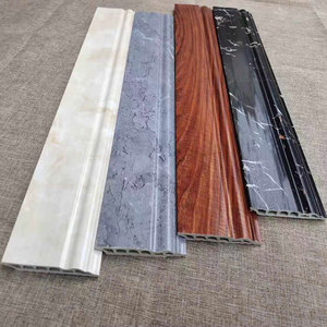 pvc踢脚线塑料石塑地脚线竹木防水装饰线仿大理石墙角封边线黑色