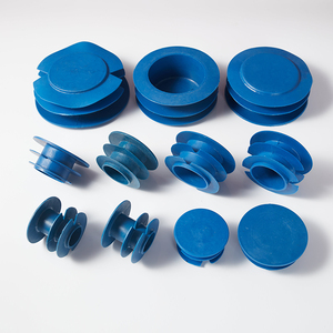 不锈钢管蓝色塑料堵头圆管橡胶内塞三层管塞PE塑料密封防尘保护盖