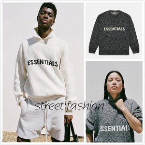 fear of god essentials fog复线胸前字母毛衣高街潮流针织衫男女
