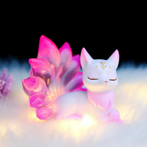 九尾狐摆件毛绒