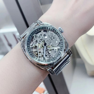 迈瑟司松哥鱼姐maisesi钢带雕花-男女大盘时尚机械手表