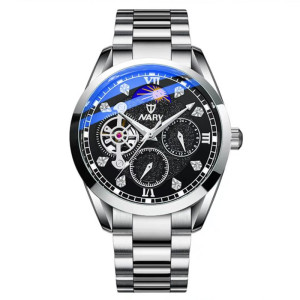 日月星辰自动机械表经典男士手表时尚腕表18013耐瑞nary镂空