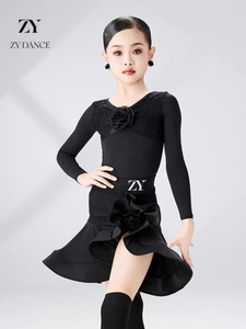 ZYdance冬季新款少儿拉丁舞服女童表演练习练功服专业儿童舞蹈服