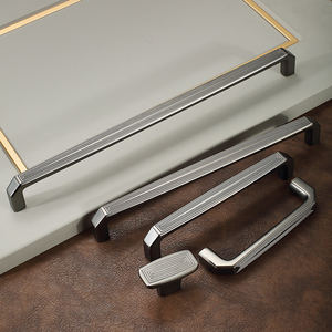 黑色衣柜门把手手柄现代简约加长柜门拉手抽屉轻奢橱柜子把手长条