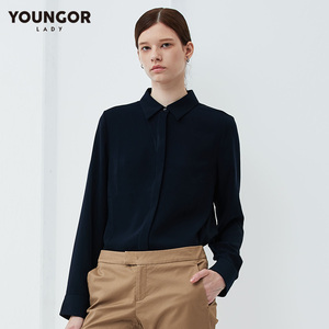 youngor/雅戈尔秋新款女装长袖衬衫通勤办公女式衬衫衬衣1146