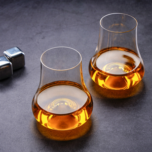泰国进口LUCARIS水晶玻璃威士忌杯 创意异形凹底麦卡伦品鉴闻香杯