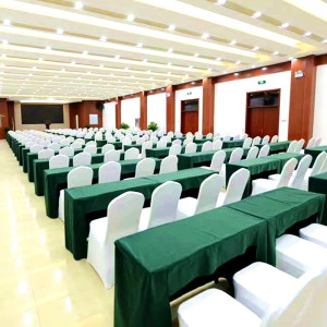 会议台尼桌布绒面桌裙展会活动台布加厚酒店会议室桌套台泥桌罩