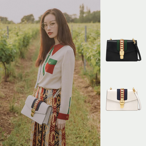 倪妮同款gucci古驰sylvie小号蝴蝶结链条单肩包斜挎包女包 524405