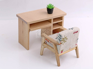 1:12娃娃屋dollhouse微缩迷你场景 电脑桌 电脑模型 办公家具玩具