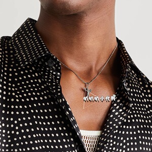 saint laurent圣罗兰angel天使吊坠男士黄铜金属项链代购礼物ysl