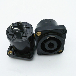 四芯音箱音响专业插座母座4芯音响线接头功放卡农头欧姆插头