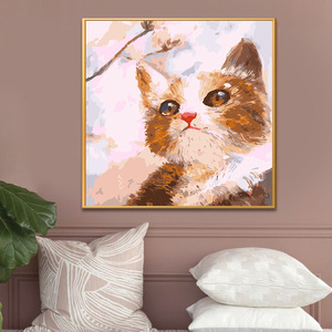 彩思汇旗舰店天猫数字油画diy儿童油彩画可爱动物简单手绘画学生