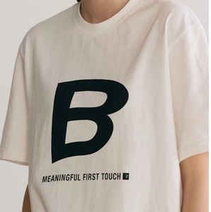 0短袖大logo b字母印花休闲t恤沈梦辰情侣同款上衣