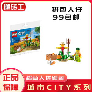 乐高LEGO30590农场花园稻草人CITY建筑城市系列拼砌包儿童礼物