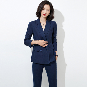 西服套装女冬季新款高端职业装厚款女士西装宽松时尚气质商务正装