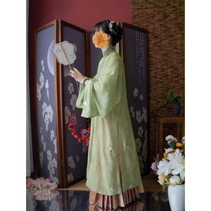 鸾羽家 明制汉服 汉元素 芊芊 直袖长衫 绣花 纱料