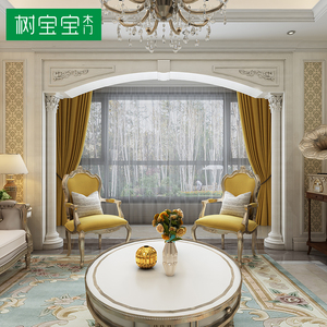 客厅阳台造型垭口门套原木罗马柱欧式雕花双包套包边烤漆工厂直营