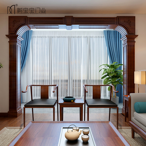 新中式造型垭口双包套罗马柱门套包边实木门框阳台客厅走廊门框