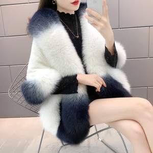 水貂皮草披肩女结婚貂皮大衣斗篷名媛狐狸毛海宁2020新款时尚奢华