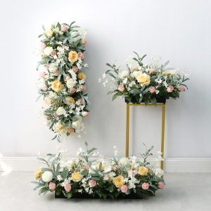 香槟色婚庆花艺套系绢花路引排花舞台组合架摆件装饰迎宾处布置花