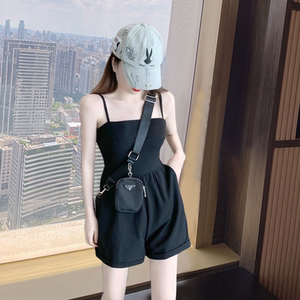 抹胸性感吊带连衣裤女夏季新款宽松气质收腰显瘦法式百搭阔腿短裤