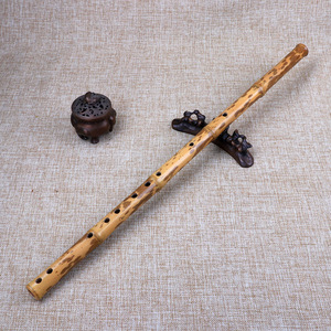 楚吟 一节香妃短笛定制老料专业演奏高档成人湘妃竹笛子 精品横笛