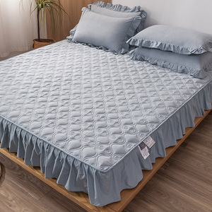 花边款床笠罩单件纯棉全棉床垫保护套带裙边热销榜加厚夹棉床罩套