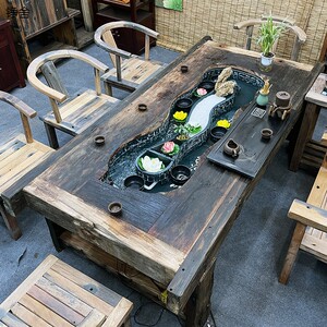 曲水流觞茶台实木