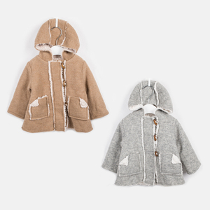 0-2岁外贸秋冬羊羔绒男女童保暖上衣连帽婴幼儿外套大衣宝宝上装