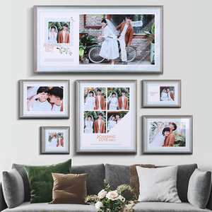 定制影楼婚纱照相框照片放大挂墙床头卧室客厅结婚照片墙组合套装