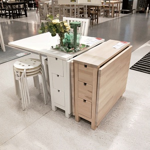 000人付款淘宝ikea宜家折叠餐桌诺顿 原木色更百搭耐用 不会出现掉漆