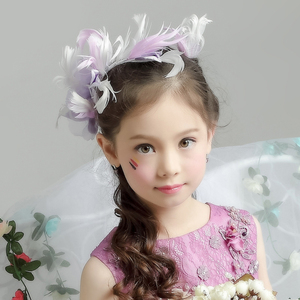 丽兰朵儿童头饰女童花环结婚婚礼花童头饰甜美白色发夹皇冠配饰