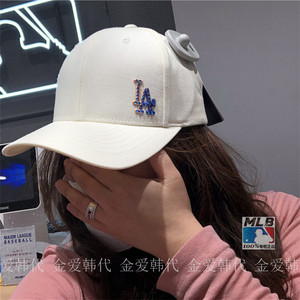 韩国mlb棒球帽男女帽子ny小标侧标施华洛世奇钻限量遮阳帽弯檐ins