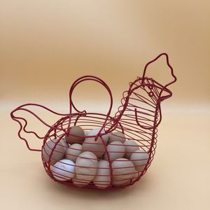 铁制编织鸡蛋篮收纳篮铁线鸡形水果篮糠果零吃篮装饰包装厨房储物