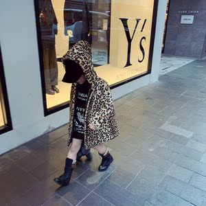 【粉丝回馈 限时5折】显酷炫炸风豹纹外套 女童动物元素貂毛外衣