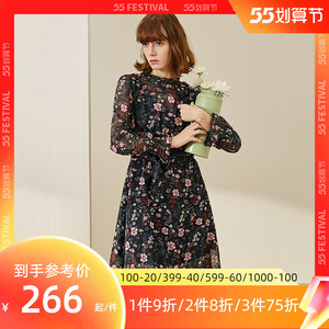 somsom索玛韩版中长裙连衣裙打底长袖修身女装春装春季2020
