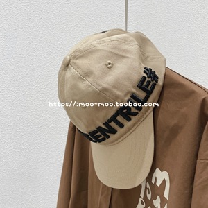 韩国包邮儿童帽子INS风秋季童帽中性2021AWMZ驼色刺绣字母鸭舌帽