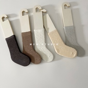 包邮韩国夏季镂空薄款男童女童袜子防蚊袜～短袜-素色移圈