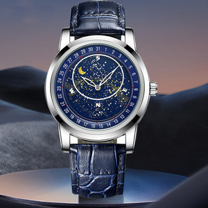 瑞士名牌威盾满天星手表男表石英皮带北极指南针表盘1985lsb抖音