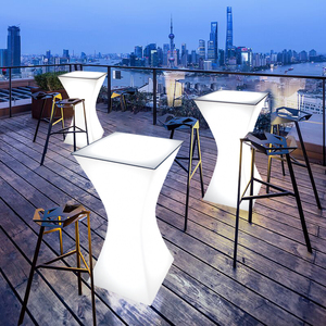 户外发光高脚酒吧桌椅清吧室外露天阳台网红防水防晒桌子茶几吧台