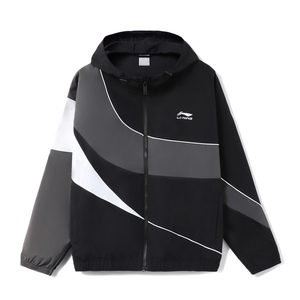 中国李宁运动风衣新款运动时尚男子防风休闲宽松连帽外套afdr765