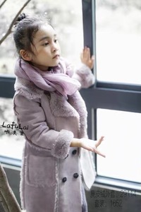 啦芙莱2016冬装新款韩版女童潮款时尚皮绒外套2…