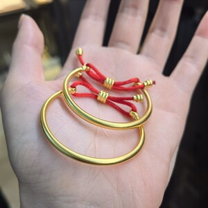 00天猫超市天猫六福珠宝推拉黄金手镯小金珠足金镯子儿童满月礼计价