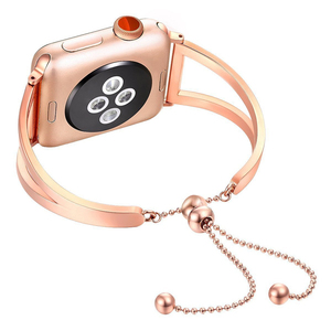 适用苹果手表表带女生款iwatch 5 6 7 8 9代腕带apple watch Ultra2金属不锈钢手镯手链夏天透气series 8表带