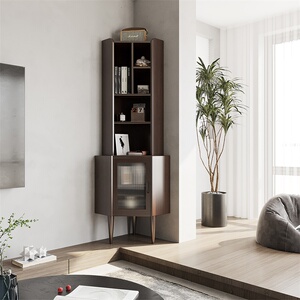 新中式定制三角柜转角衣柜墙角三角柜实木角柜客厅沙发斗柜