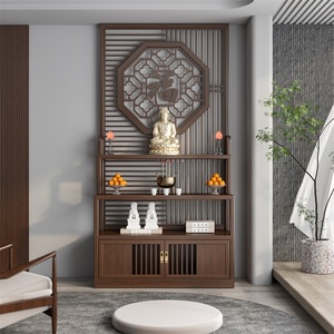 入户屏玄关风隔断新中式客厅佛龛佛柜佛像观音财神供台三层置物架