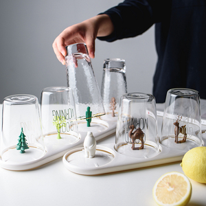 可爱创意塑料沥水架晾杯架水杯架家用卡通玻璃杯子架子杯具收纳架