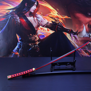 王者荣耀英雄武器模型橘右京修罗一刀合金道具cos木质兵器玩具1米